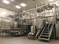 Homogénéisateur industriel avec système de réaction intégré, émulsifiant dispersant, capacité 50/100L, puissance 55/75KW pour processus chimiques