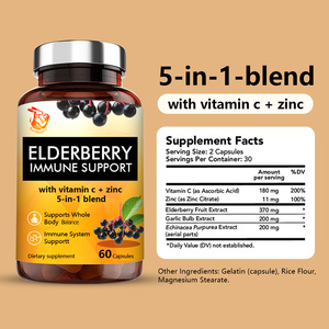 Best Selling Elderberry Capsules with Garlic Bulb Extract Echinacea Purpurea Extract Support <b>Your</b> Immune System Dietary Capsules - Product Image 2