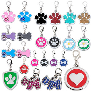 Venta caliente llavero mascota perro gato Id Etiqueta de Metal lindo Collar antipérdida forma redonda forma de corazón garra diseño de hueso etiquetas de identificación para Collar de Mascota - Product Image 1