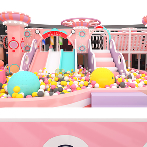 Commercial Pastel Pink Themed Indoor Playground Ball <b>Pool</b> Soft Play Equipment LED <b>Slides</b> Trampoline >500kg Capacity for Shopping - Product Image 3