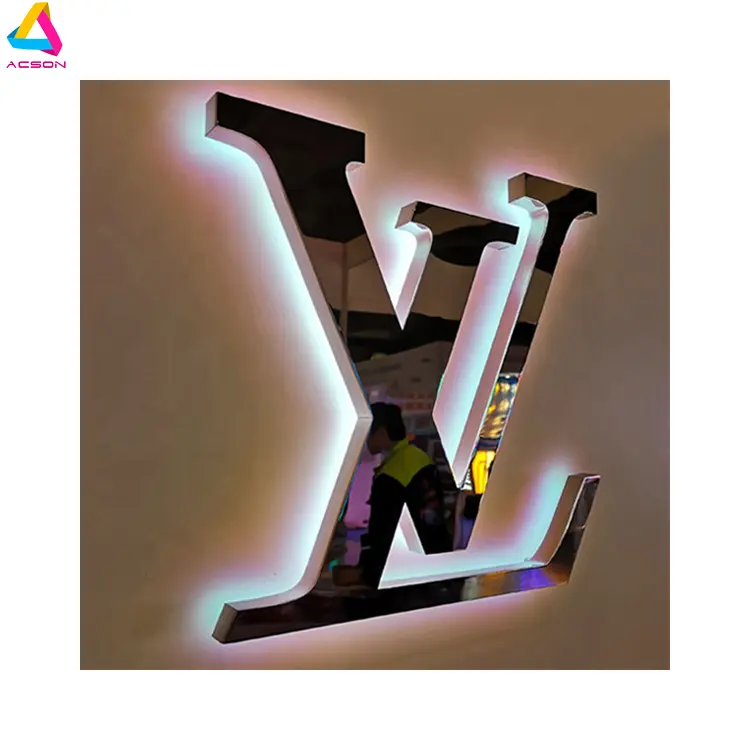 Custom Laser Cutting 3d Titanium Signage 304 Mirror Stainless Steel Gold Letter Sign For Storefront