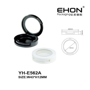 Round Empty Single Eyeshadow Case With Clear Window Top Custom Logo Metallized Cosmetic Blush <b>Compact</b> Powder Container - Product Image 2