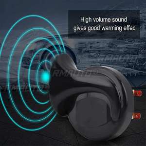 2 klaxons pneumatiques 120 dB pour voiture, klaxon électrique 12 V en forme d'escargot, alarme sonore puissante pour bateau, moto, klaxon de voiture à double tonalité, signal sonore puissant - Product Image 3