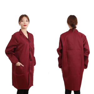 Tùy chỉnh nam nữ áo khoác màu xanh dài tay áo chống bụi quần áo làm việc tự sản xuất dụng cụ bảo vệ lao động làm đồng phục lụa - Product Image 6