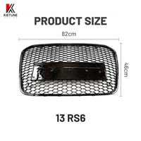 Vente en gros d'usine, nouvelle calandre avant en nid d'abeille de style RS6 en ABS, noir brillant pour Audi A6 C7 2010-2014, logo personnalisé