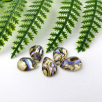 Coquille d'abalone naturelle en forme de poire, de qualité supérieure et d'un éclat exceptionnel, idéale pour la fabrication de bijoux
