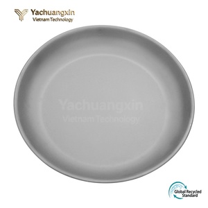Ensemble de 2 assiettes rondes en métal gris foncé avec surface antiadhésive pour une utilisation en intérieur et en extérieur - Product Image 4