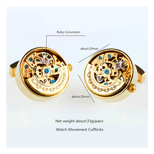 カフリンクス男性用高級カスタムカフリンクス時計ムーブメント結婚式カフリンクスジュエリー - Product Image 2