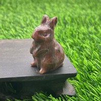 Pierre sculptée en cristal de lapin poli multicolore, naturelle et guérisseuse, breloque lâche pour bijoux faits main, décoration intérieure, artisanat et cadeaux