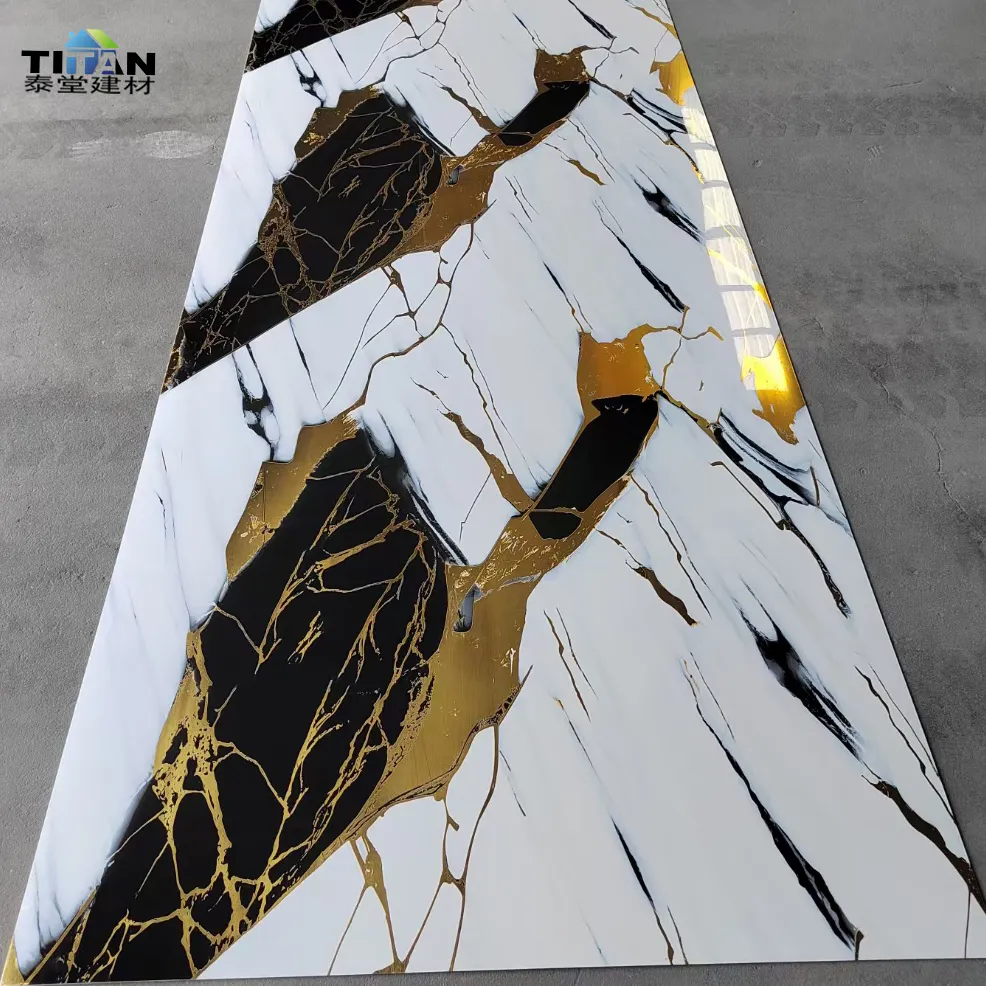 1220*2440 Uv Sheet Marble Pvc Rigid Sheet 3Mm Marble Alternative Wood Panello Pvc Marmo Marmer Plaat