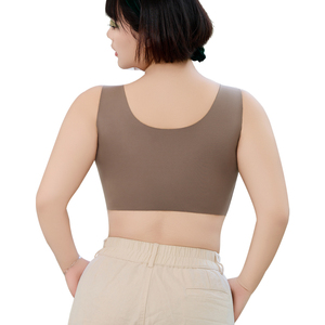Sujetador de <span class=keywords><strong>lactancia</strong></span> sin costuras con botones frontales, talla grande, bralette de maternidad sin aros, tirantes anchos y alas laterales altas para suavizar la zona lateral. - Product Image 3