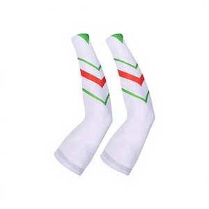 Manchons de cyclisme à rayures imprimées, protection anti-UV, unisexe adulte, polyester, sublimation, compression sportive, nom d'équipe personnalisé - Product Image 6