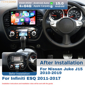 Radio Estéreo para Auto de 9 Pulgadas con Android 15 para <span class=keywords><strong>Nissan</strong></span> <span class=keywords><strong>Juke</strong></span> 2010-2019, Reproductor GPS Navi para F15 Infiniti ESQ 2011-2017, DSP/RDS Carplay - Product Image 1