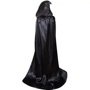 Per bambini adulti Unisex mantello con cappuccio di Halloween vampiro natale demone diavolo mantello per feste