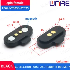 2A Magnetic Pogo Pin Connector 2/4 Positions Pitch 2.5/2.6 MM Spring Loaded Pogopin Male Female Contact Strip