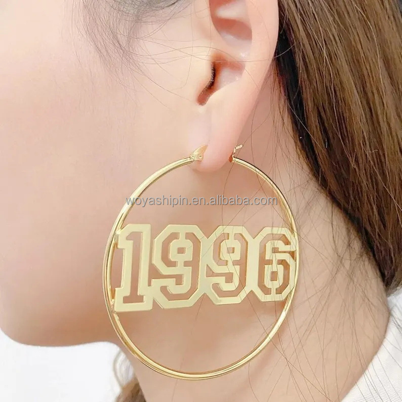 gold hoop earrings custom with name