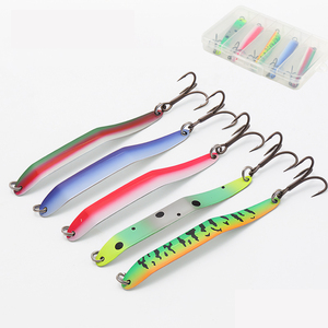 LUSHAZER Lot <span class=keywords><strong>de</strong></span> 5 leurres artificiels en métal, type cuillère, avec <span class=keywords><strong>boîte</strong></span>, 2g 69mm, pour la truite, le bar, l'eau <span class=keywords><strong>de</strong></span> mer et l'eau douce - Product Image 1