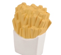 Balle anti-stress souple en forme de frites, jouets tendance, balle anti-stress alimentaire en mousse PU personnalisée, jouets promotionnels en gros