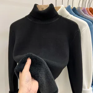 <span class=keywords><strong>Pull</strong></span> en velours à col roulé une pièce de qualité supérieure pour <span class=keywords><strong>femme</strong></span>, doublé polaire, épaissi, nouvelle collection automne-hiver 2026, style coréen <span class=keywords><strong>chaud</strong></span> - Product Image 5