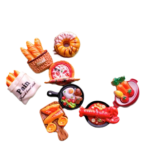 Abalorios de resina creativos y bonitos con diseños de pan, langosta, donuts, vino tinto y <span class=keywords><strong>pizza</strong></span>, accesorios DIY para decoración de fundas de teléfono - Product Image 2