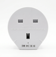 Adaptador de la UE para Reino Unido, Enchufe Universal de 3 Pines, Corriente Nominal 10A, Voltaje Nominal 250V, Puerto USB C 5V 2.4A Máx., Cargador de Viaje AC/DC para Laptop/PC