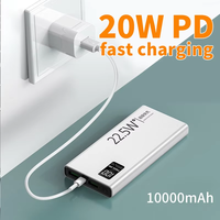 Batterie externe portable ultra-fine avec logo personnalisé, chargeur rapide 10000 mAh, Power Bank 10000 mAh 30000 mAh