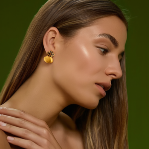 Boucles d'oreilles pendantes tendance en acier inoxydable 316L avec placage or PVD, durables et résistantes - Product Image 3