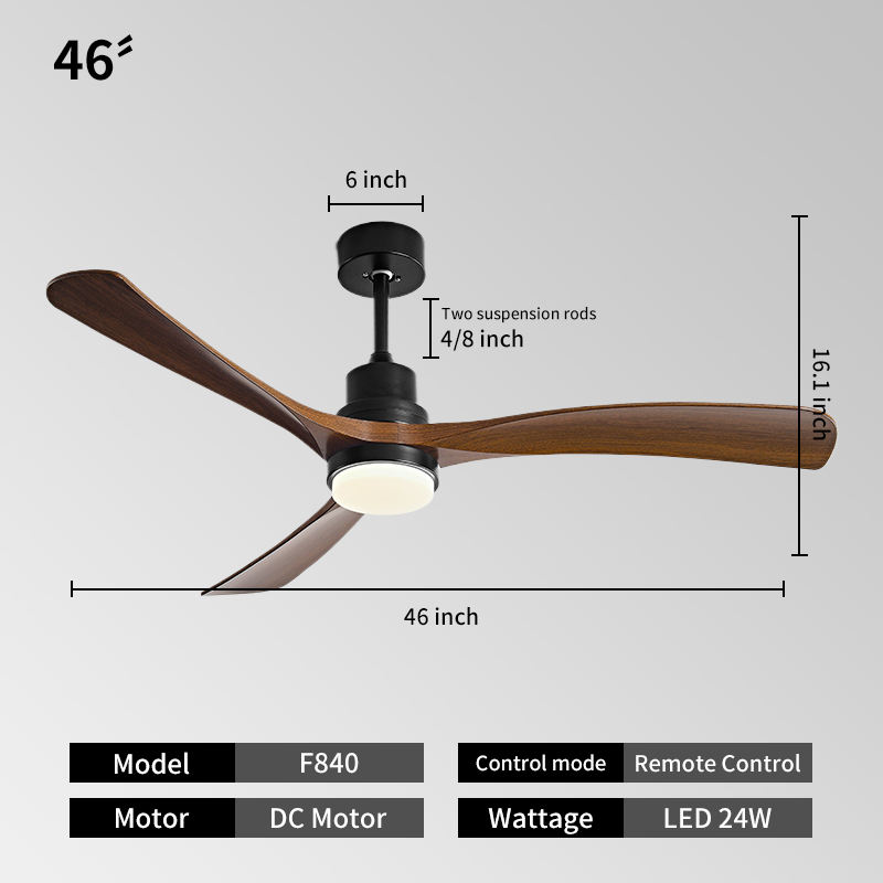 46IN -- สีดำ + วอลนัท