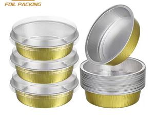 Set di 50 Mini Teglie in Alluminio Beasea con Coperchi, 8 Oz, Nero e Oro, per Torte, Quiche, Usa e Getta, Resistenti al Calore - Product Image 1