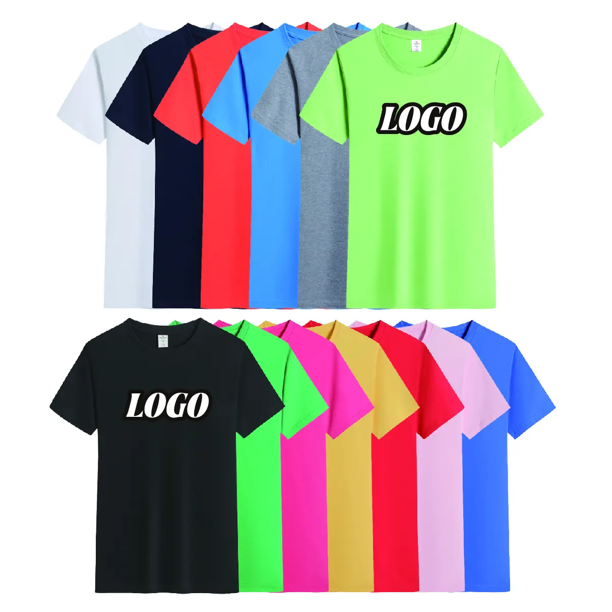 T-shirt unisexe 100% coton 180g tissu tricoté personnalisé O cou avec votre propre marque et logo uni T-shirts