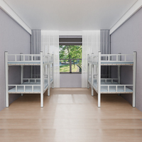 Lit superposé en fer moderne à deux étages avec un design gain de place pour les dortoirs, les appartements, les entrepôts, lit mezzanine simple ou double