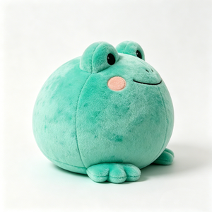 ตุ๊กตากบสีเขียว - ตุ๊กตาสัตว์อ้วนนุ่มสีชมพู ของขวัญสำหรับเด็กกอดก่อนนอนและตกแต่งห้องเด็ก - Product Image 1