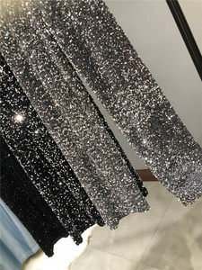 Autunno e inverno <span class=keywords><strong>pantaloni</strong></span> larghi con <span class=keywords><strong>paillettes</strong></span> ispessite drappo <span class=keywords><strong>pantaloni</strong></span> per pulire taglie forti <span class=keywords><strong>pantaloni</strong></span> lunghi dritti lucidi da donna - Product Image 3