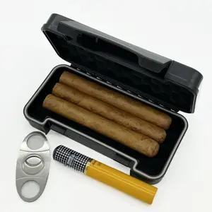 Alta Qualidade 3-Finger Plastic Mini Hard Travel Charuto Caixa de Viagem Humidor com Logotipo Personalizado Armazenamento para Charutos para Uso Ao Ar Livre