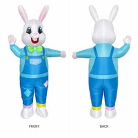 Costume de lapin gonflable pour adultes, combinaison intégrale gonflable, ensemble de salopette pour Pâques