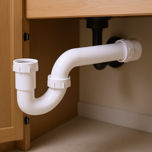 Kit de Tubería de Desagüe para Fregadero con Sifón en P, 1-1/2 Pulgadas, Plástico PP Blanco, para Cocina y Baño, Adaptable - Product Image 2