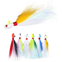Umpan Pancing Bucktail Jig 14g untuk Air Asin dan Air Tawar, Umpan Buatan dengan Kepala Timbal untuk Memancing Ikan Bass dan Pike