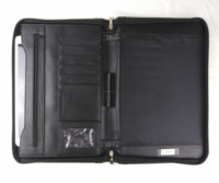 Porte-documents en cuir pour réunions, classeur de présentation OEM A4, porte-fichiers personnalisé avec logo en relief