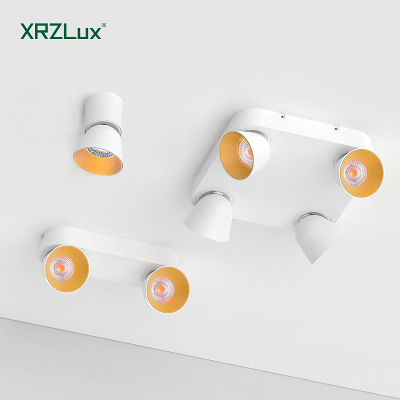 XRZLux 10W 30W Aluminum Square LED Ceiling Light Modern Living Room Downlight Anti-Glare Adjustable Rotatable Spotlight Surface