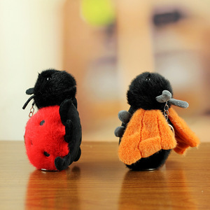 Venta al por mayor a granel Mini insecto llavero lindo oruga Caracol <span class=keywords><strong>mariquita</strong></span> polilla <span class=keywords><strong>araña</strong></span> peluche llavero abeja llavero para mochilas regalos - Product Image 4