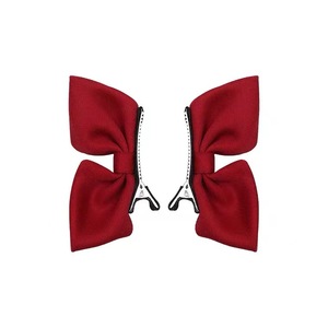 Korean style <b>bow</b> hair <b>clip</b> for children, 3D fabric pleated cute red small princess style side <b>clip</b> hair accessory - Product Image 5