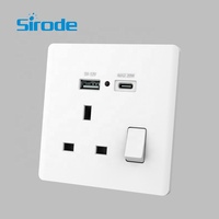 Sirod T10 Series British Standard Design Ultra-Slim Couleur Blanche Sonnette Unipolaire Prise Murale Smart Life 225v pour Usage Domestique