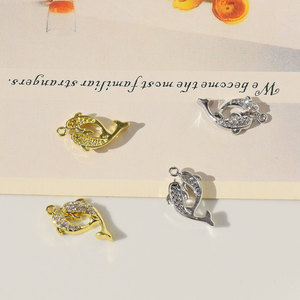 Pisces Pendant Diamond Encrusted Gold <b>Silver</b> <b>Charm</b> For Necklace <b>Bracelet</b> Earrings DIY Jewelry Accessories Unisex Everyday Wear - Product Image 4