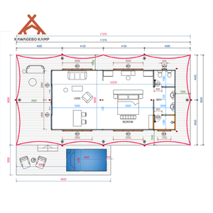 Tente de glamping de luxe imperméable en PVDF Kawagebo Kamp (KK) avec salle de bain pour hôtel de villégiature en plein air - Product Image 6