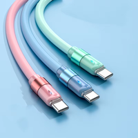 Grosir Pabrik 100W kabel Tipe C tunggal untuk iPhone warna-warni kabel Data USB pengisi daya Cepat kapsul cair 6A