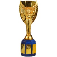 Réplica de Trofeo de Fútbol Personalizado en Oro, Copa de Premio al Campeón, Aleación de Zinc con Base Azul, Premio Deportivo para el Ganador del Torneo
