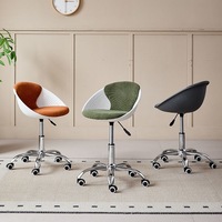 Chaise de bureau ergonomique commerciale avec dossier, réglable en hauteur, roulettes omnidirectionnelles compactes, en nylon, pour la maison, le bureau et l'étude