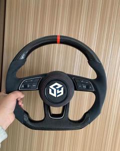 Volante de Fibra de Carbono Auténtica para Audi A3 S3 <span class=keywords><strong>RS3</strong></span> A4 S4 RS4 A5 S5 RS5 B9 B9.5 2017-2023, Accesorios Interiores para Automóviles - Product Image 1