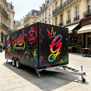 Amerikan Food Truck Snack Fried Chicken Wings Cart Bbq Grill Street Mobile Beverage <b>Trailer</b> Commercial Service Window Food Cart - Product Image 6