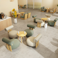 Chaises de salle à manger modernes en tissu, style minimaliste, mobilier de restaurant, table en bois avec chaise pour café, salon de thé, salon de thé à la crème